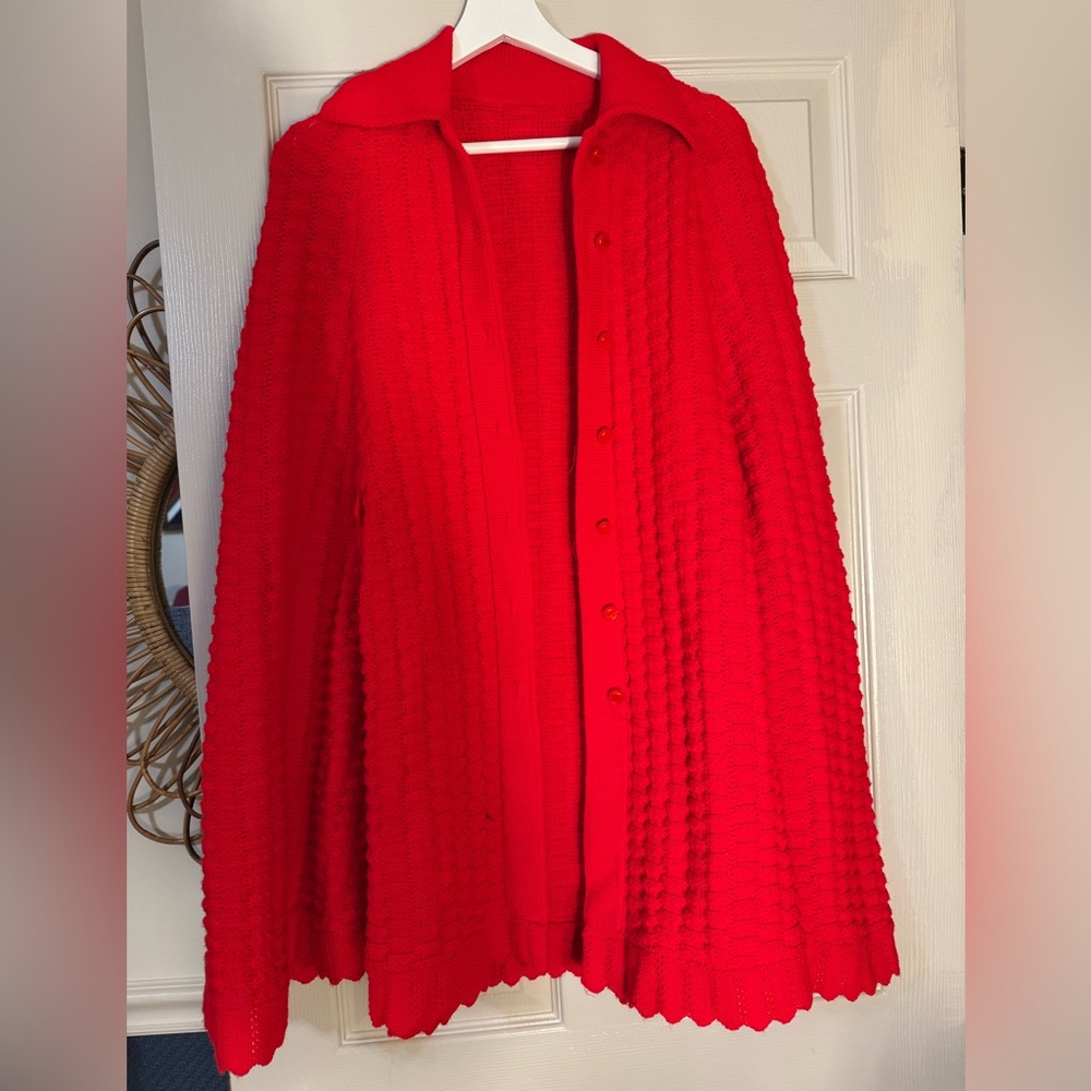 Vintage Red Cape / Poncho
